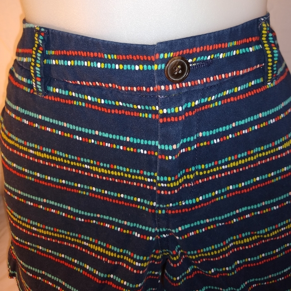 Merona Navy Blue Multi Color  Geometric Print Size 4 Womens Casual Cotton Shorts - Picture 3 of 8